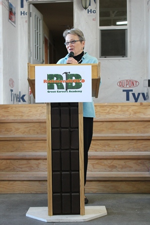 Senator Loni Hancock addresses RichmondBUILD students at their graduation.