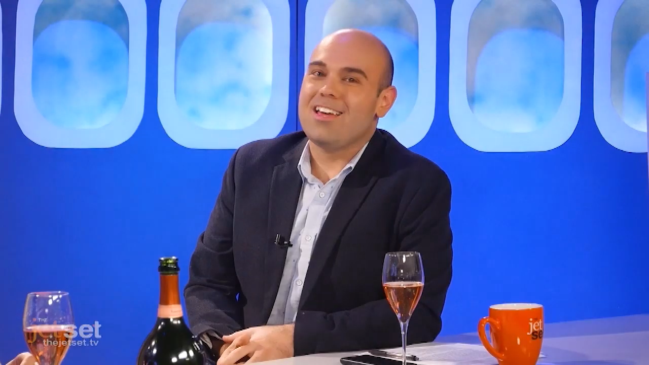 Host Bobby Laurie of The Jet Set  on the set of the show