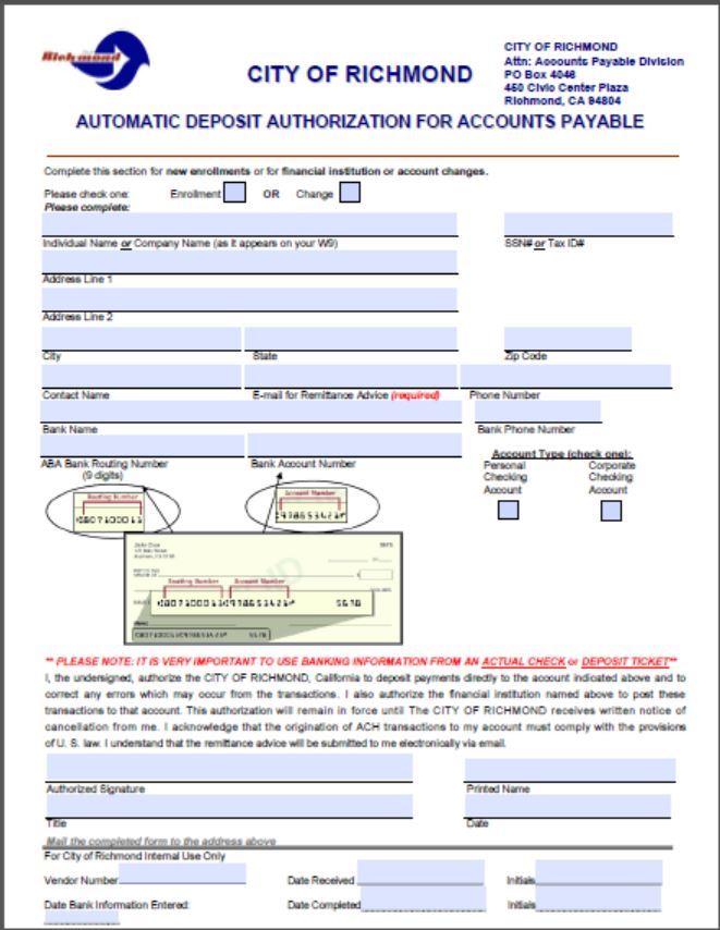ECIA Direct Deposit Form thumbnail