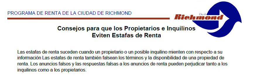 Property Owner and Renters Scam Tips_Spanish