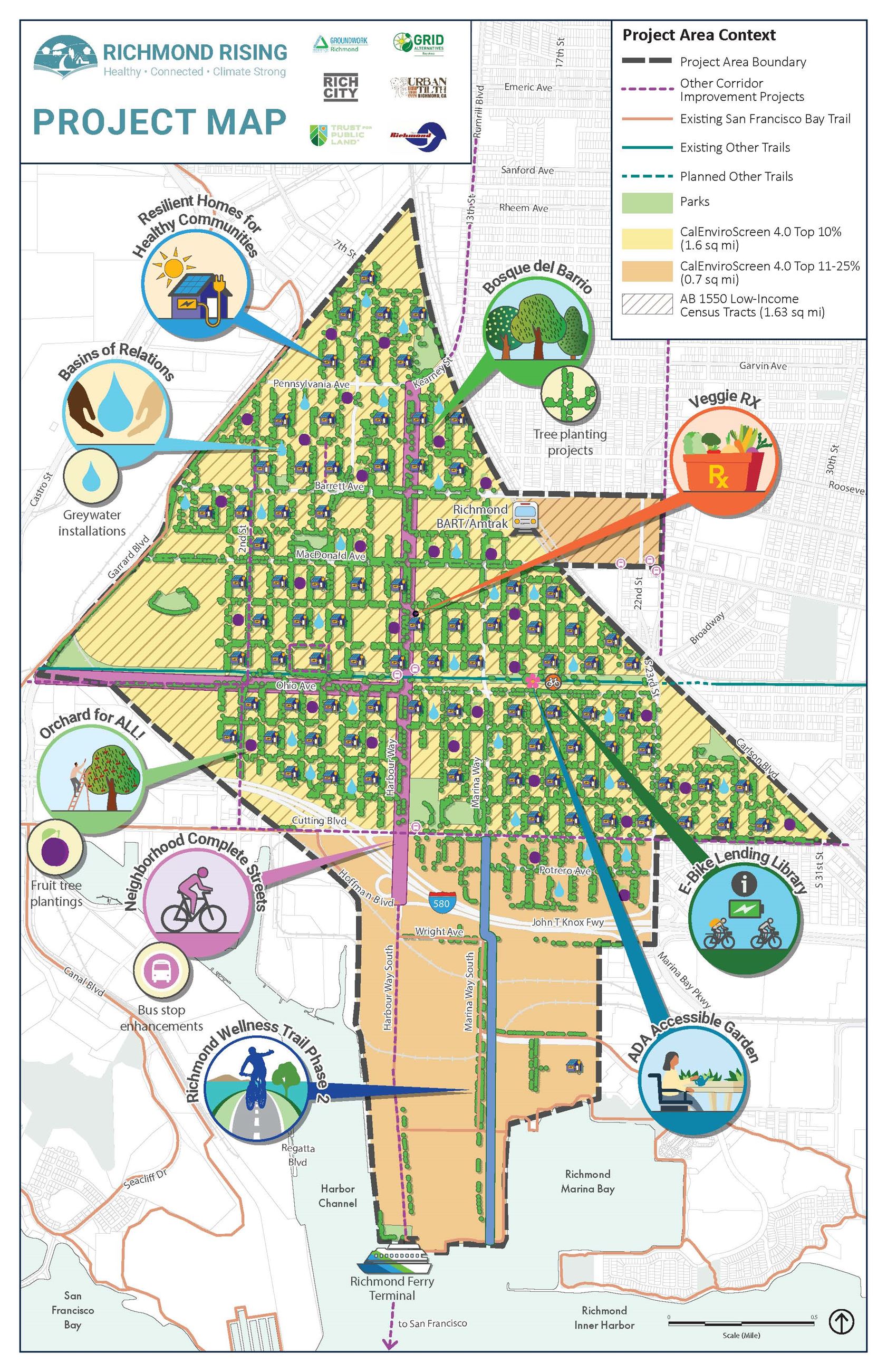 Richmond Rising Project Area Map highlights key projects