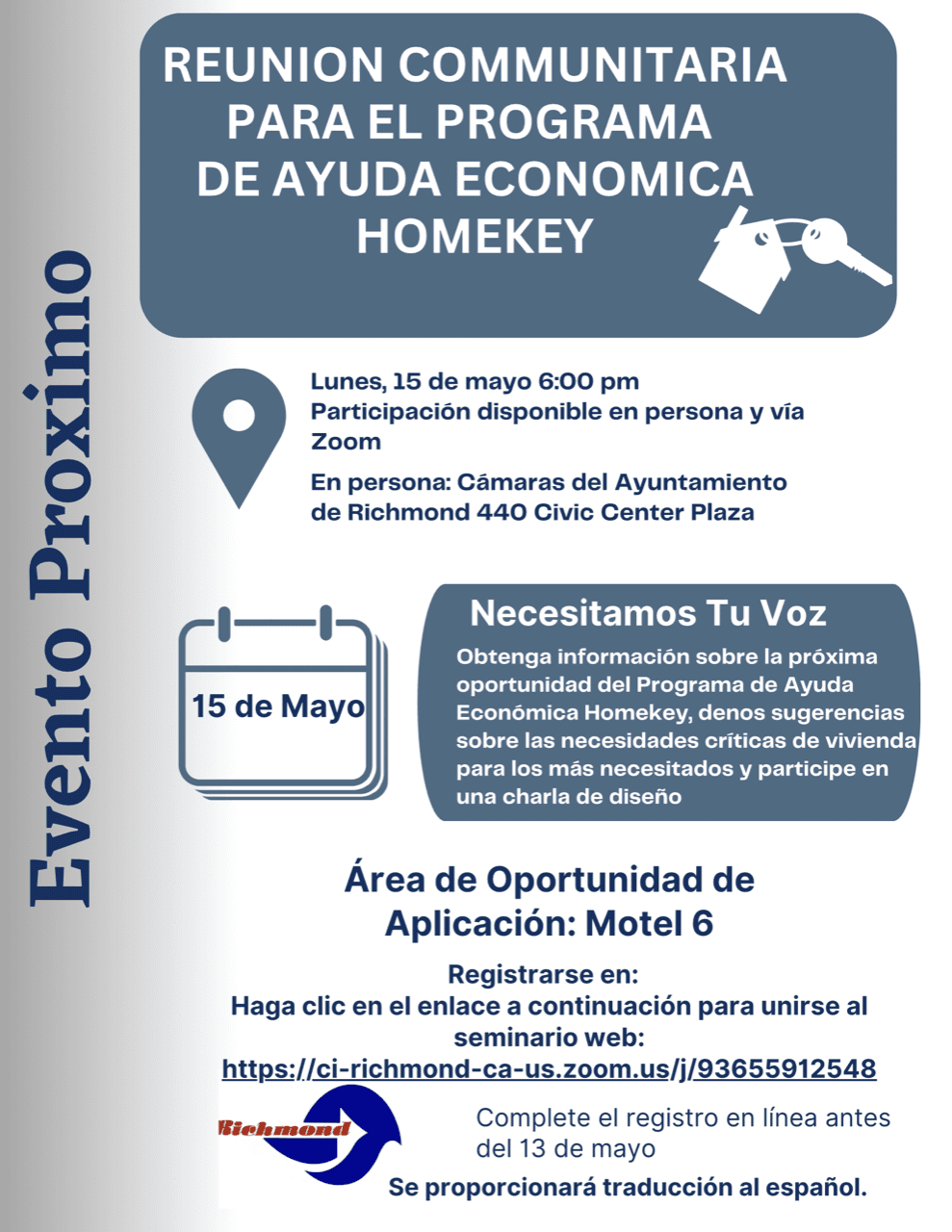 Homekey flyer spanish