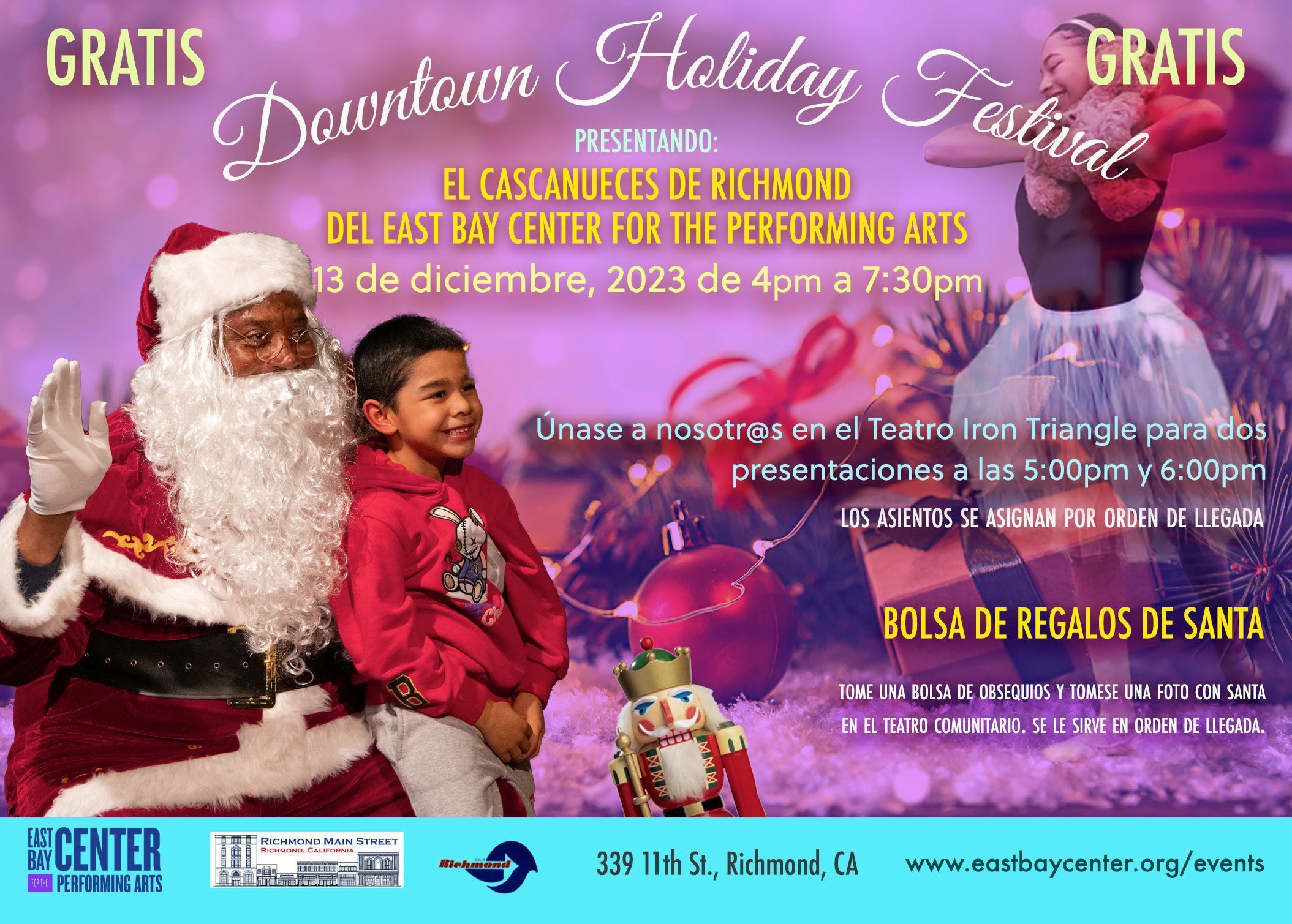 Downtown Holiday Festival 2023 Flyer Spanish