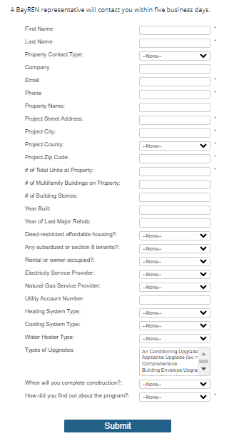 Multifamily upgrade form
