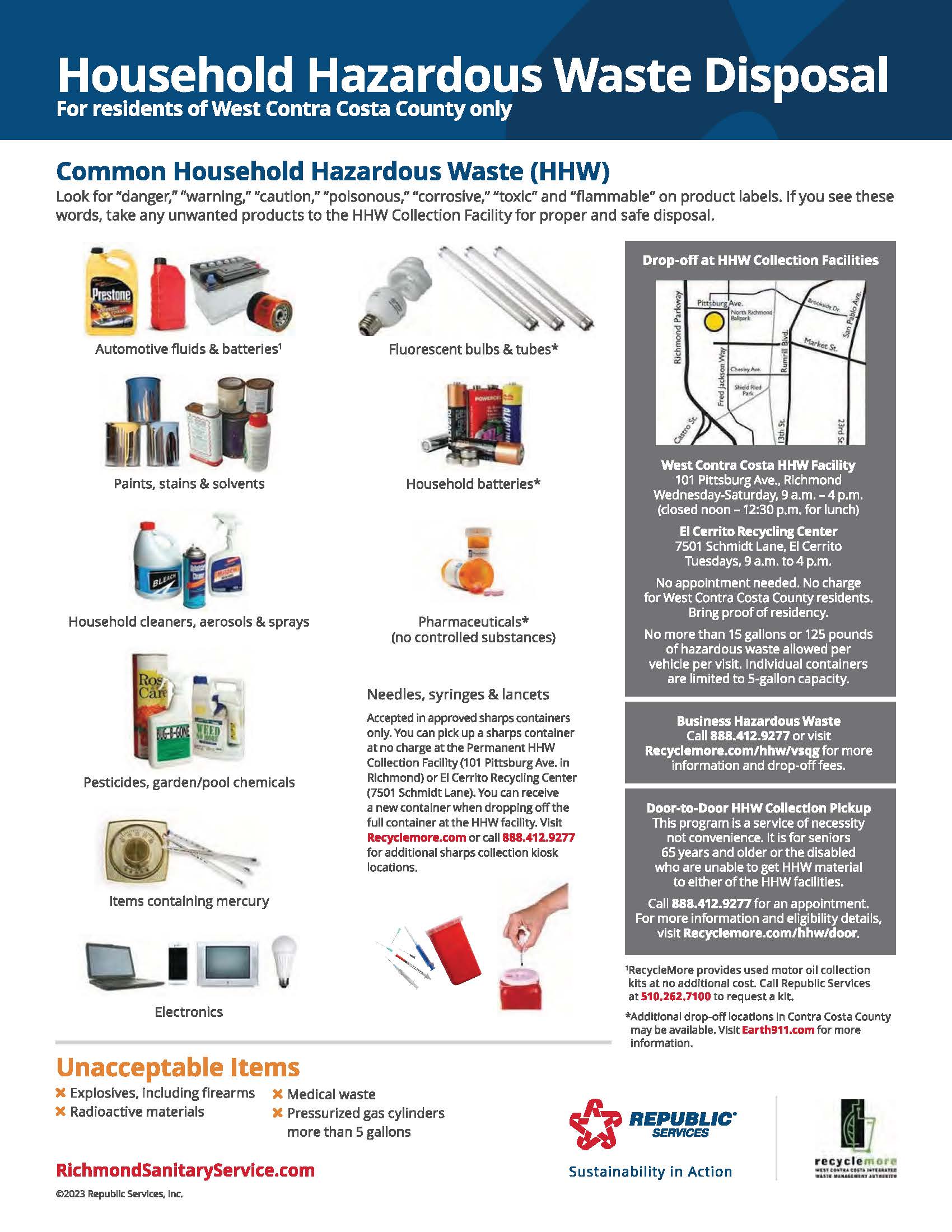 Household Hazardous Waste Disposal Flyer English